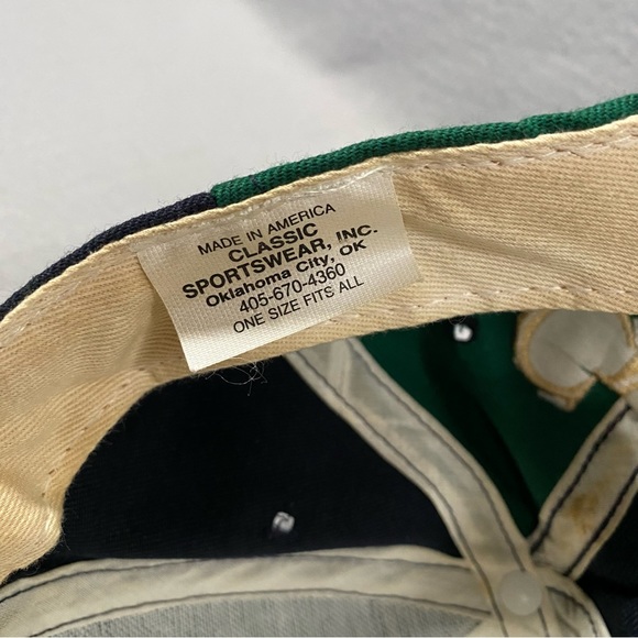 Vintage Central Michigan University CMU Hat Baseball Cap Snapback USA Made Green - Picture 6 of 6